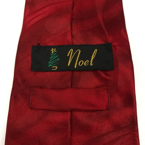 Noel Christmas Tie Holiday Reindeer Gifts String Light Holiday 100% Silk Necktie - Picture 6 of 11